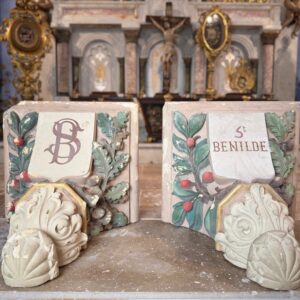 Paire de consoles de chapelle - Saint Bénilde - XXe
