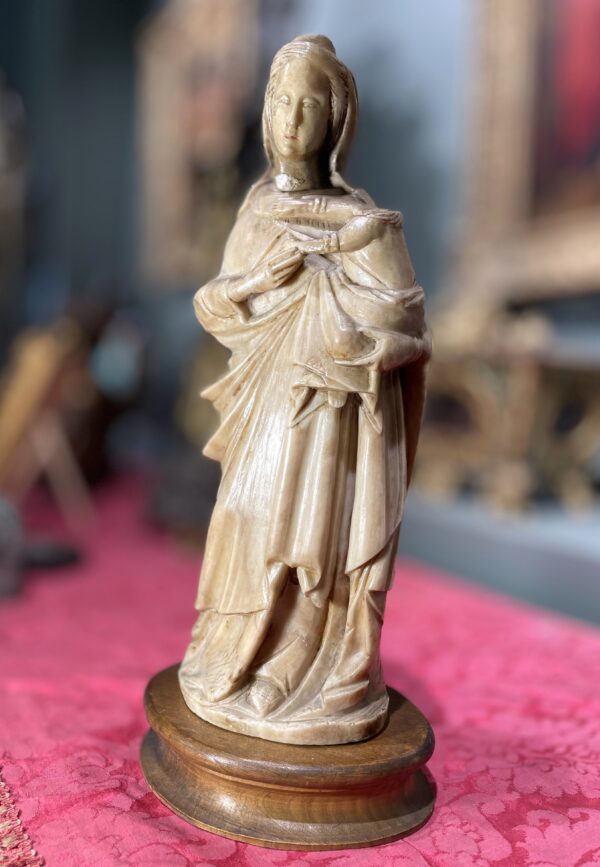 Madone à l'Enfant en albâtre - XVIIe – Image 6