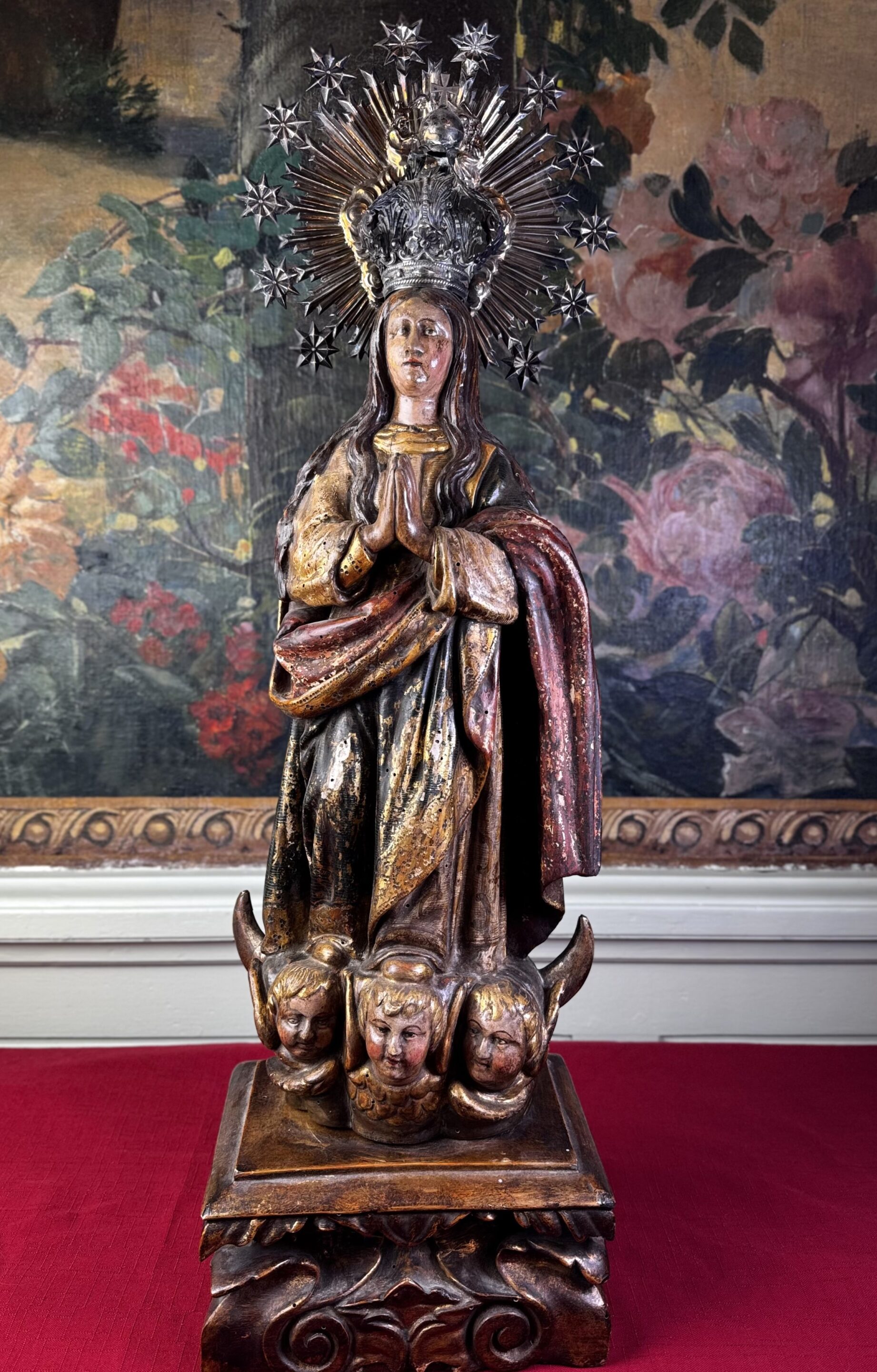Vierge en Oraison et sa Couronne d'Argent - XVIIIe