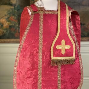 Chasuble rouge et son Etole - XIXe