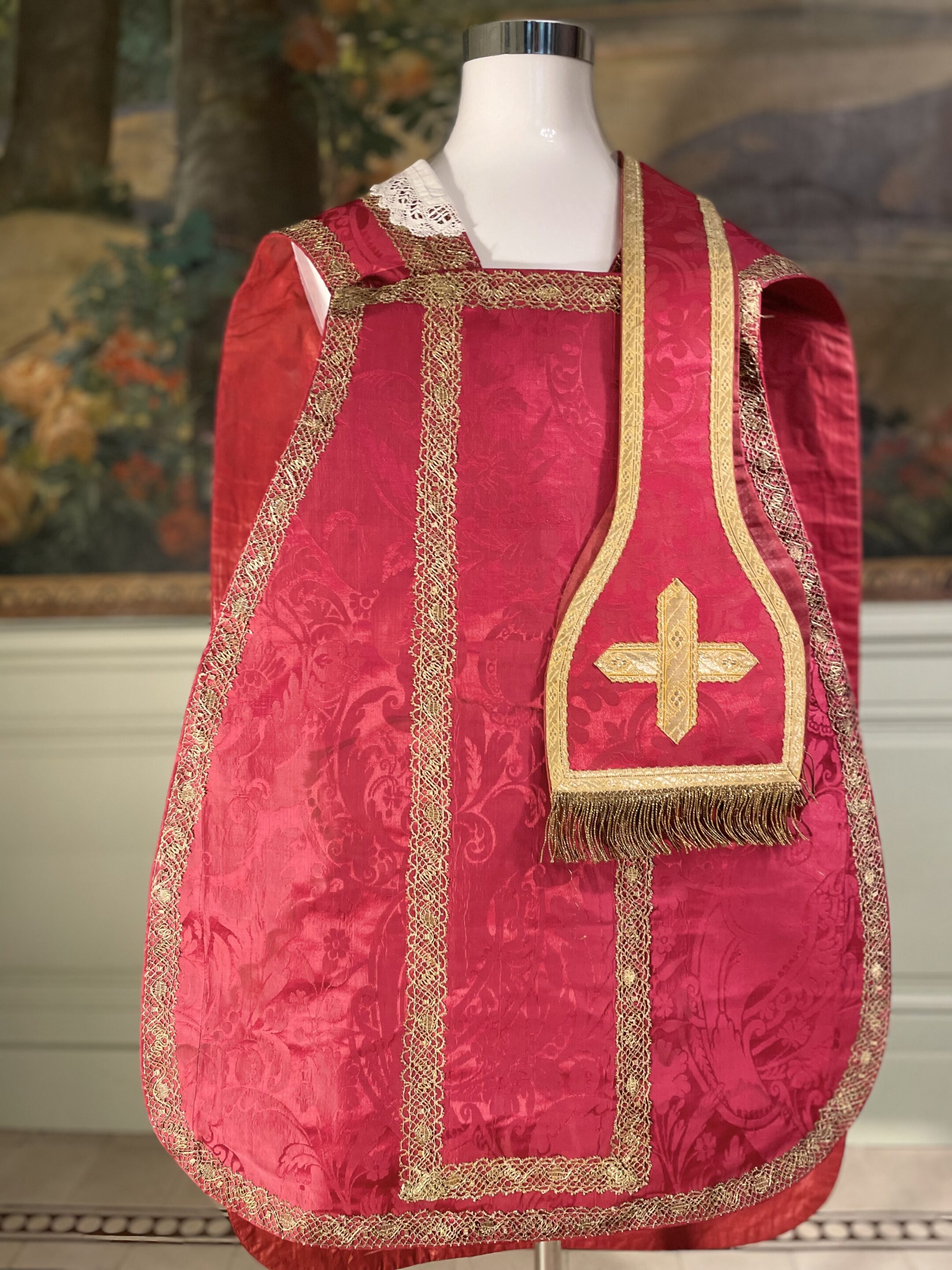 Chasuble rouge et son Etole - XIXe