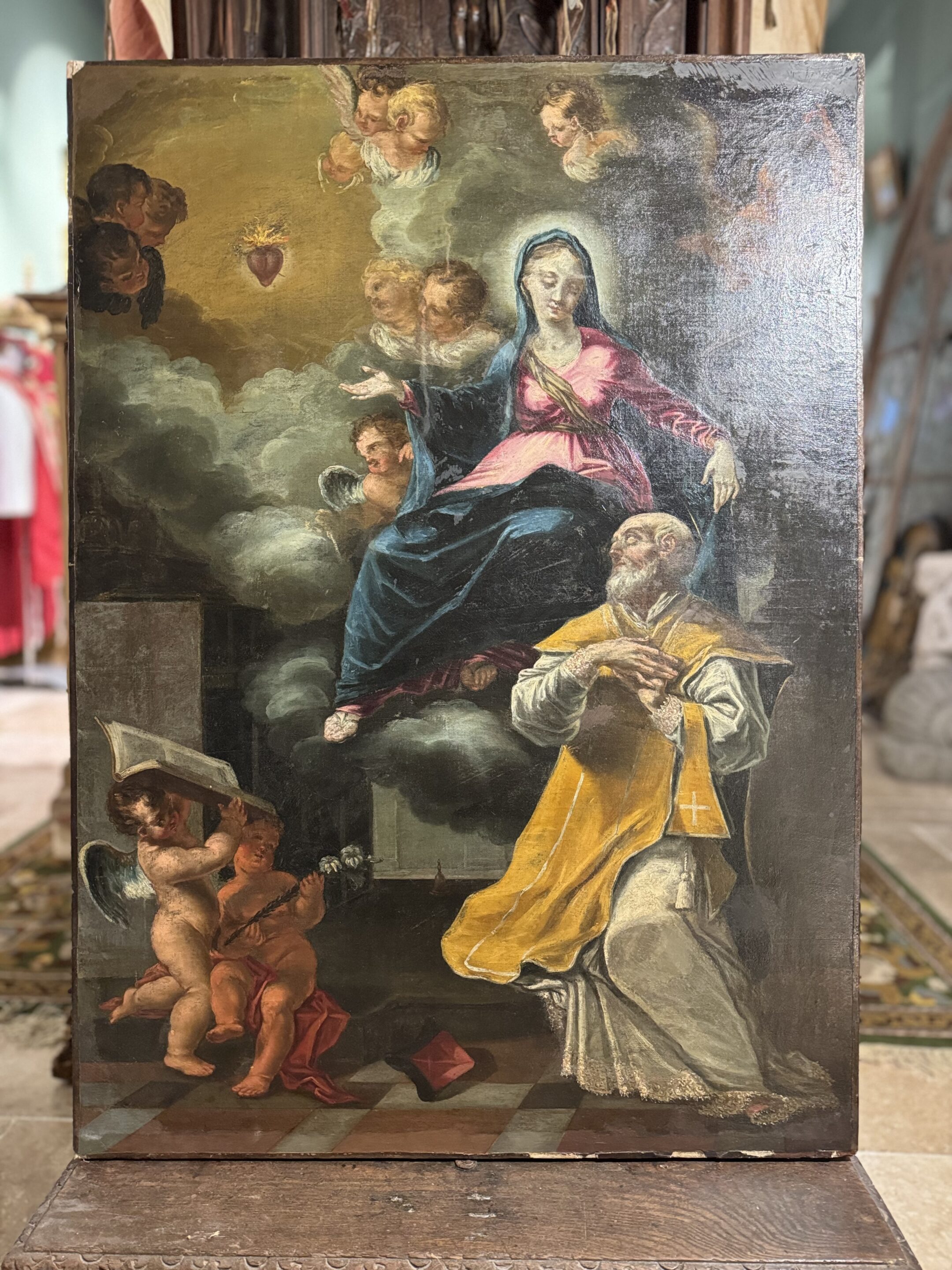 La vision de Saint Philippe Neri - Circa 1700 - vendu