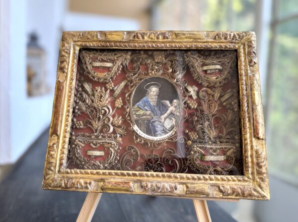 Tableau Reliquaire à Décor De Paperolles Et Aux Huit Reliques - XVIIIe