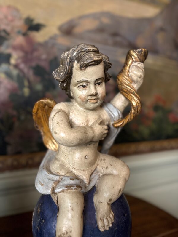 Paire d'Anges Sculptés - Fin XVIIIe – Image 3