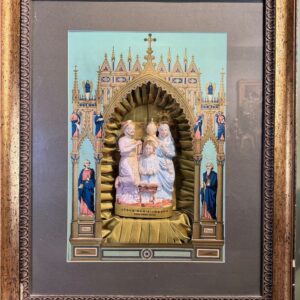 Diorama musical figurant la Sainte Famille - XIXe