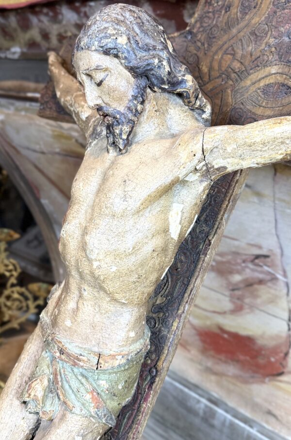 Grand Christ en bois sculpté – Fin XVIIe – Image 4
