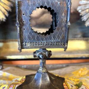 Monstrance Reliquaire gothique en bronze gravé - XVIe - Vendue