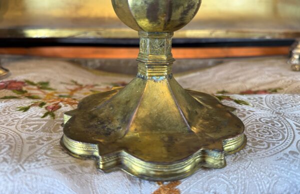 Monstrance Reliquaire en cuivre - Circa 1500 – Image 2