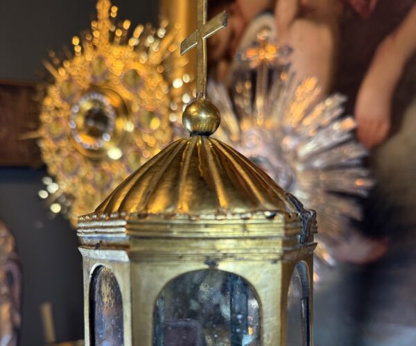 Monstrance Reliquaire en cuivre - Circa 1500 – Image 4