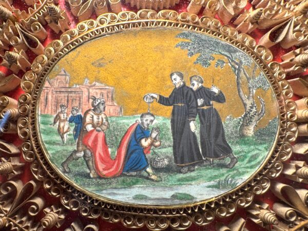 Reliquaire paperolles - SAINT FRANÇOIS-XAVIER donnant le baptême - XVIIIe – Image 4