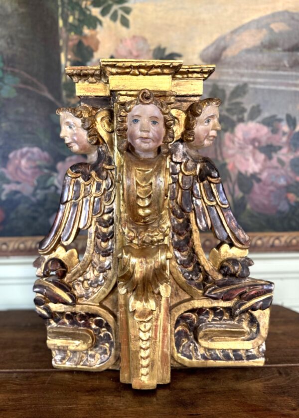 Elément architectural d’un retable en bois sculpté - XVIIIe - Vendu