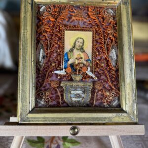 Reliquaire paperolles Sacré Cœur de Jésus - XIXe