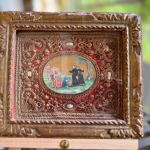 Reliquaire paperolles - SAINT FRANÇOIS-XAVIER donnant le baptême - XVIIIe