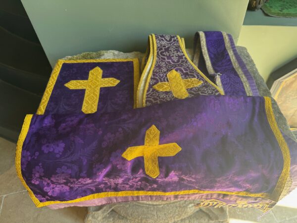Chasuble Avec étole, Manipule Et Bourse - Fin XIXe – Image 3