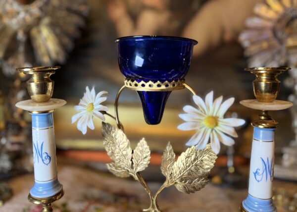 Lampe de sanctuaire et candélabres Mariaux - Début XXe – Image 3