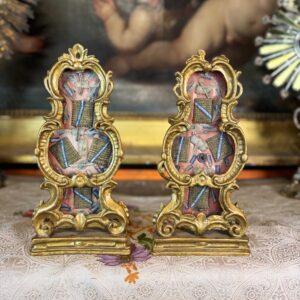 Paire de monstrances reliquaires baroques - XVIIIe