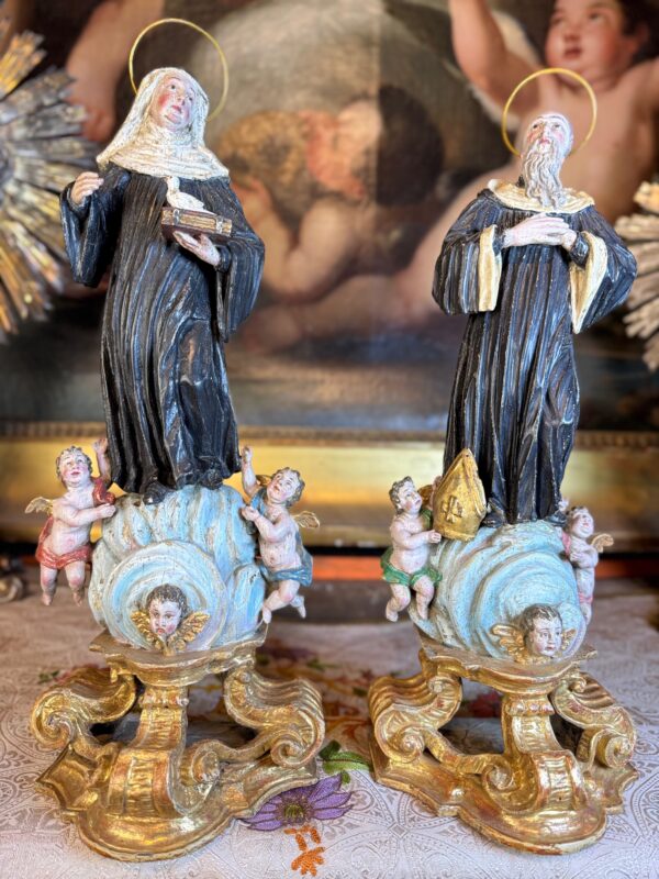 Sainte Scholastique et Saint Benoît - XVIIIe - réservés