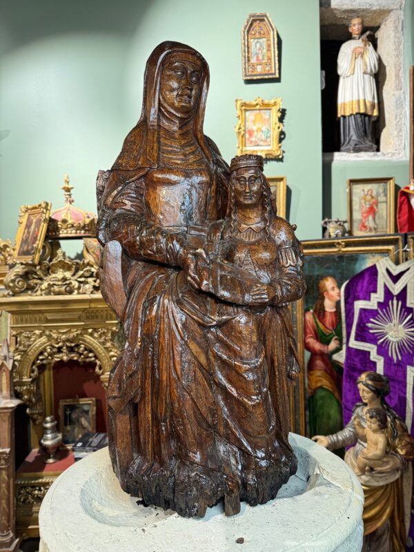 L’Education de la Vierge - Groupe en bois – fin XVIe
