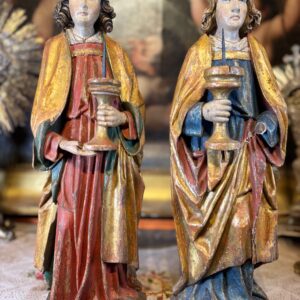 Délicate paire d’anges céroféraires - XVIIIe - Vendue