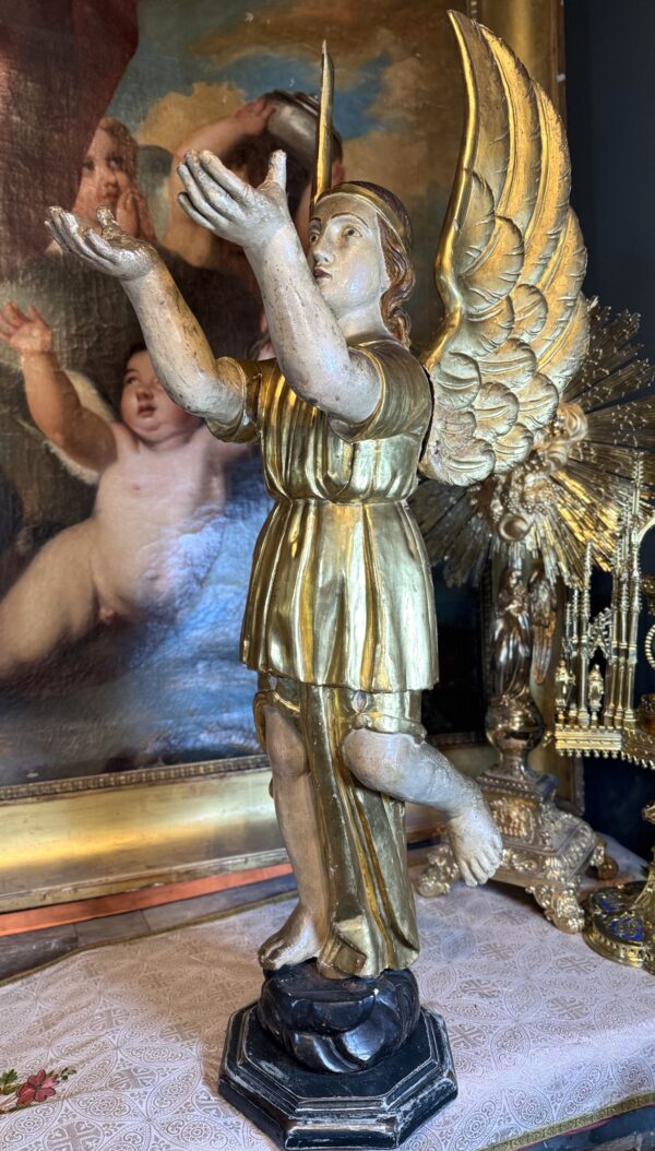 Imposante paire d’anges d’autel – XVIIIe – Image 6