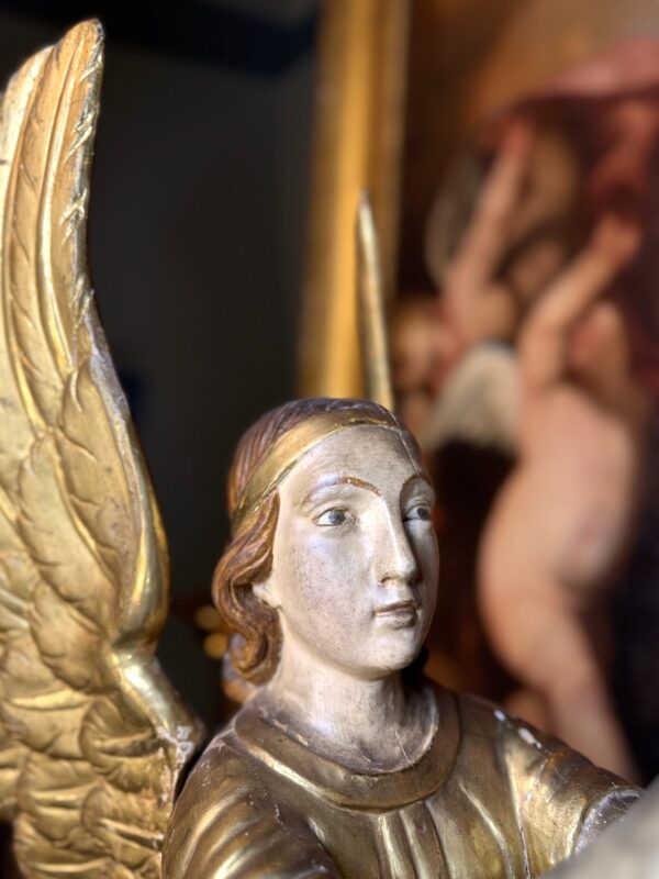 Imposante paire d’anges d’autel – XVIIIe – Image 4