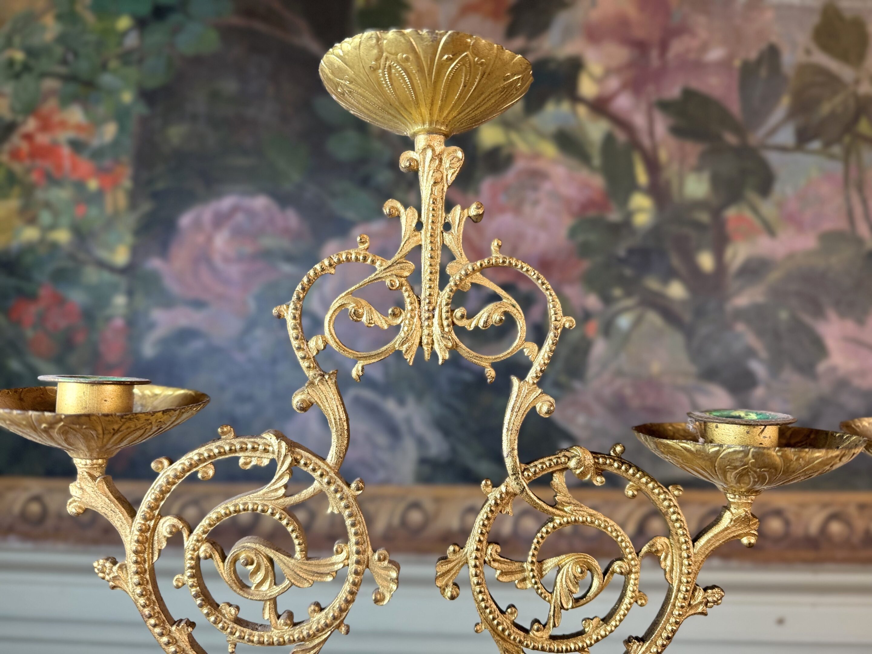 Paire De Chandeliers à Cinq Lumières - XIXe – Image 2