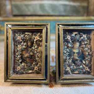 Paire de cadres reliquaires - XIXe