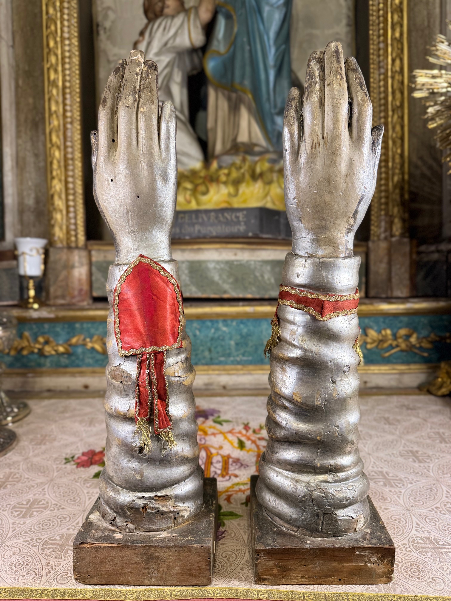 Deux bras reliquaires Italiens de Trapani - XVIIIe – Image 4