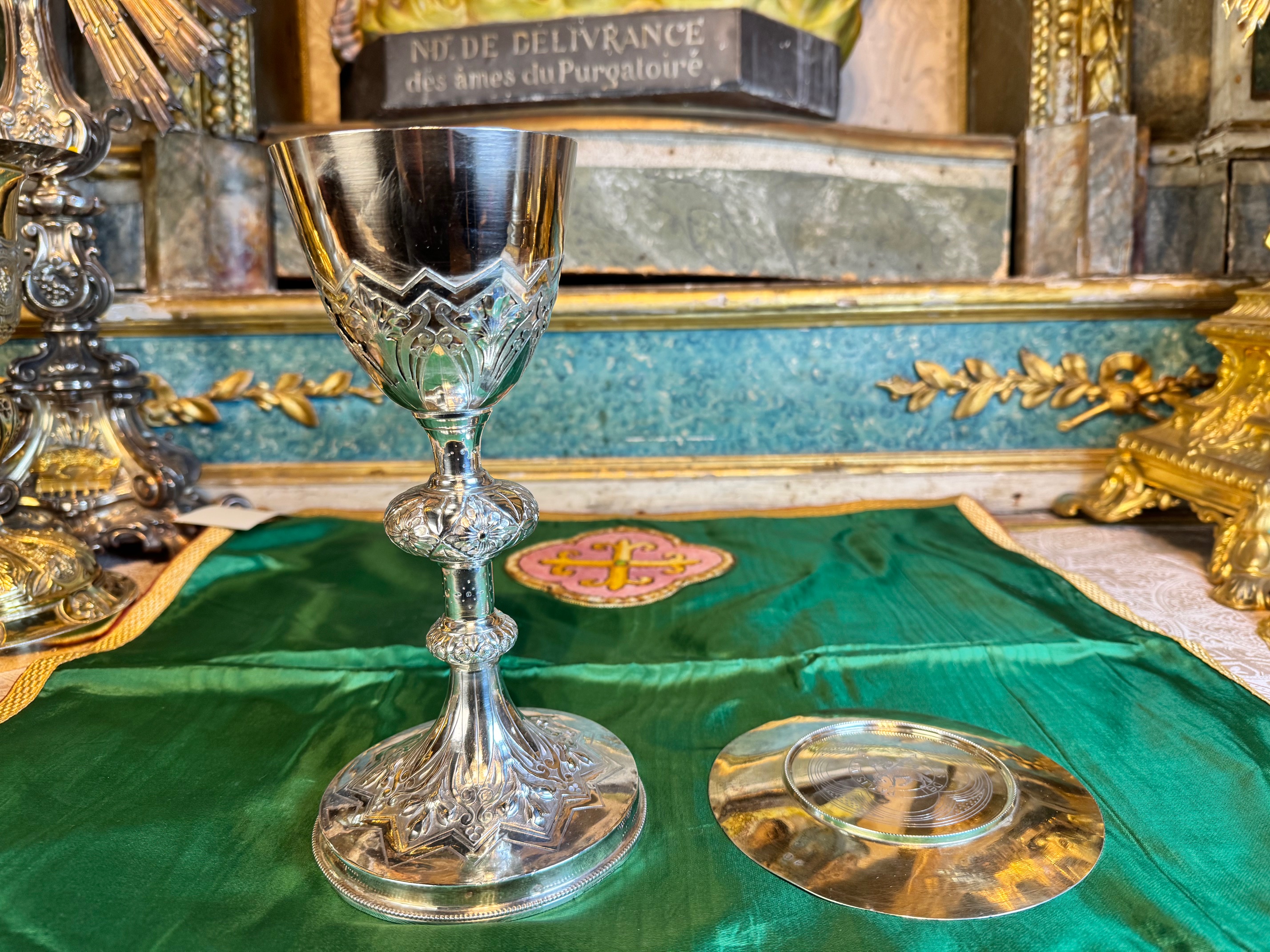 Calice en argent et patène - XIXe – Image 4