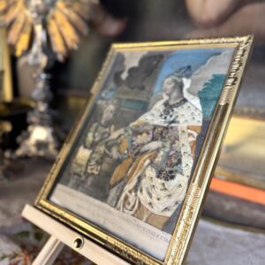 Gravure habillée de Sainte Jeanne de France - XVIIIe