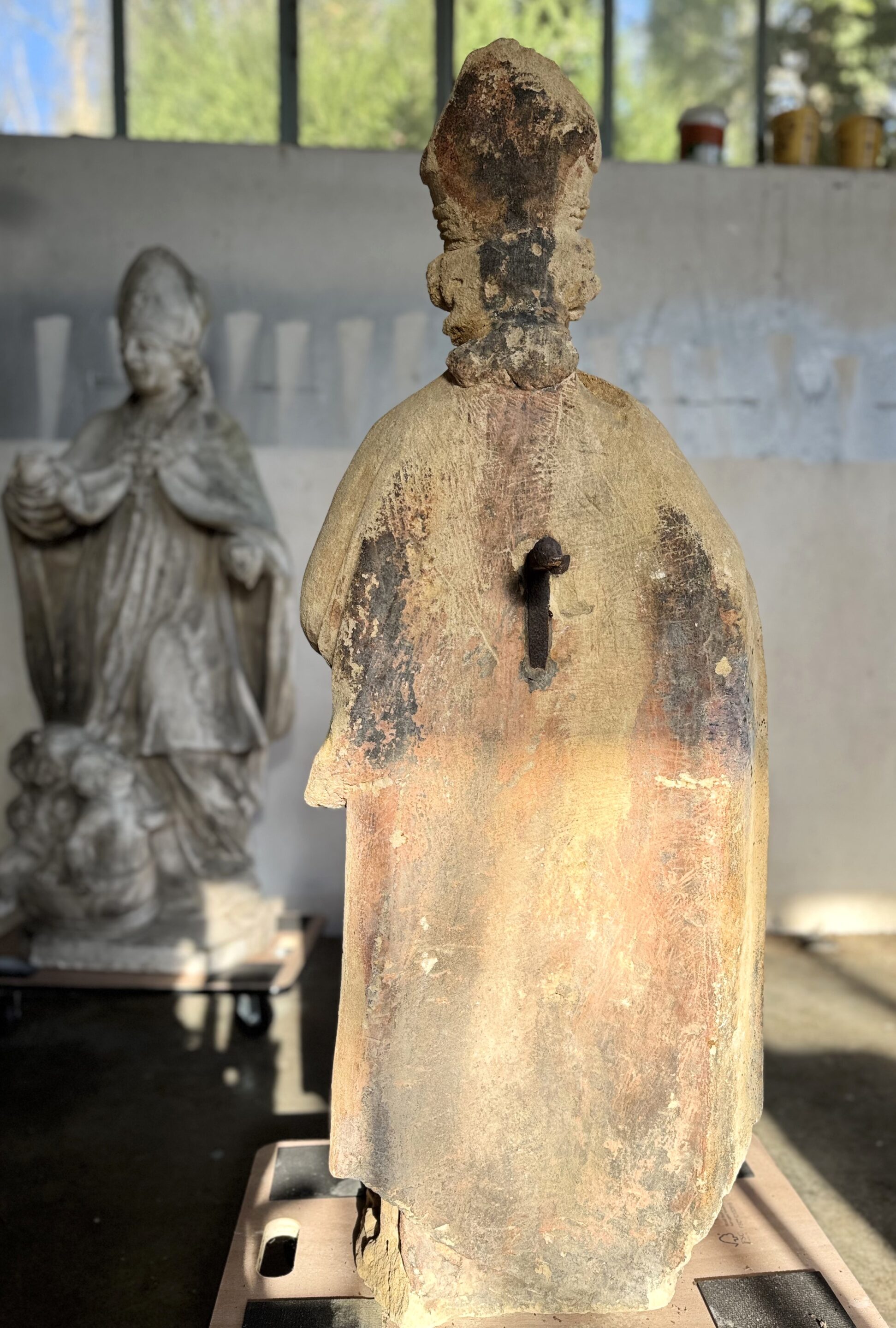 Statue de Saint Nicolas en pierre - XVIIIe – Image 5