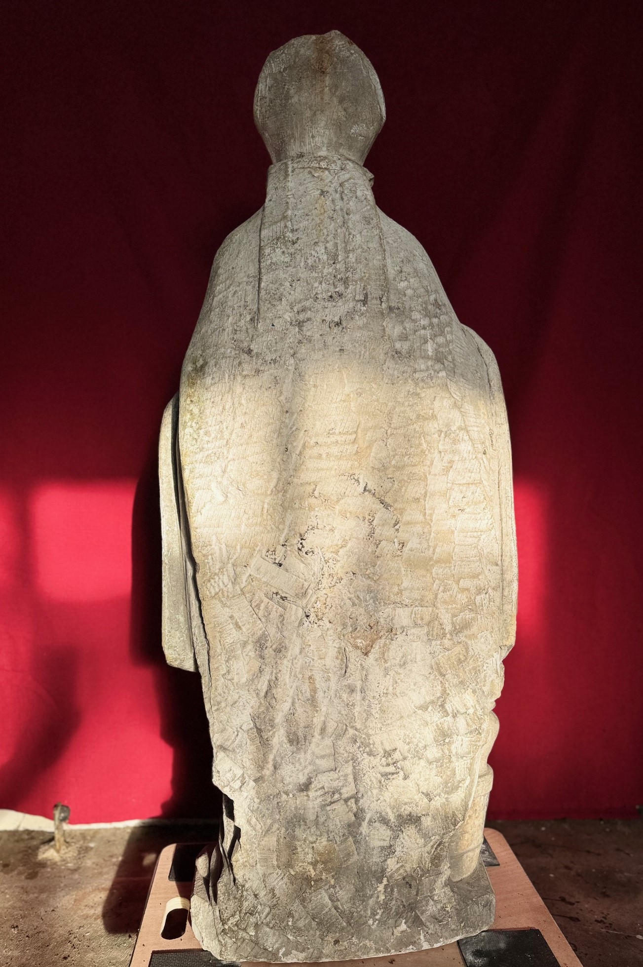 Grande statue de Saint Nicolas en pierre blanche - XVIIIe – Image 6