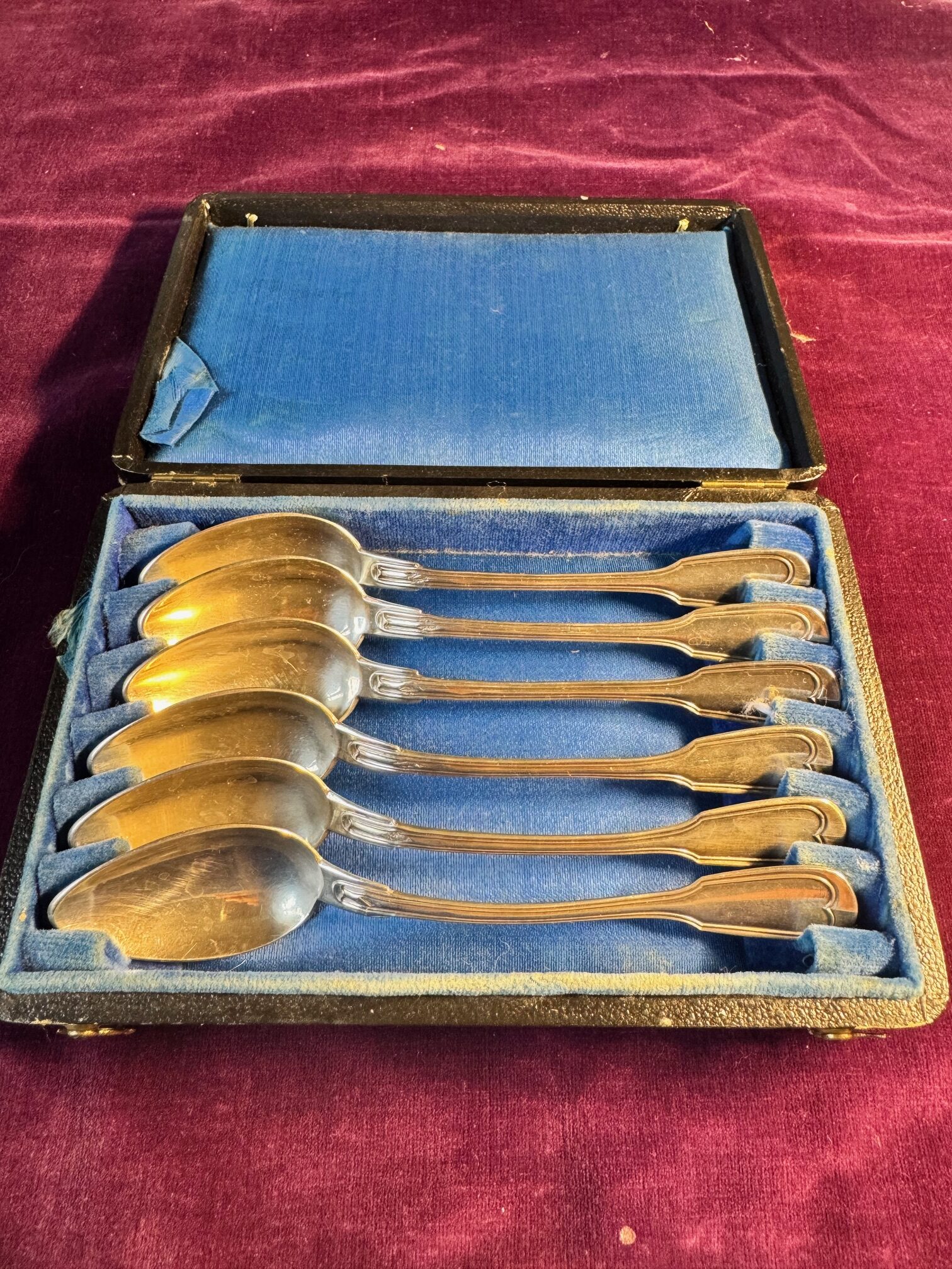 Six petites cuillères en argent avec motif d’un ostensoir - XIXe – Image 4