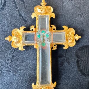 Relique de la Sainte Croix dans un reliquaire en or – XIXe - Réservée