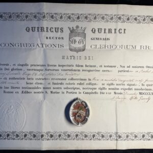 Relique de Saint Leonardi et son authentique - 1868