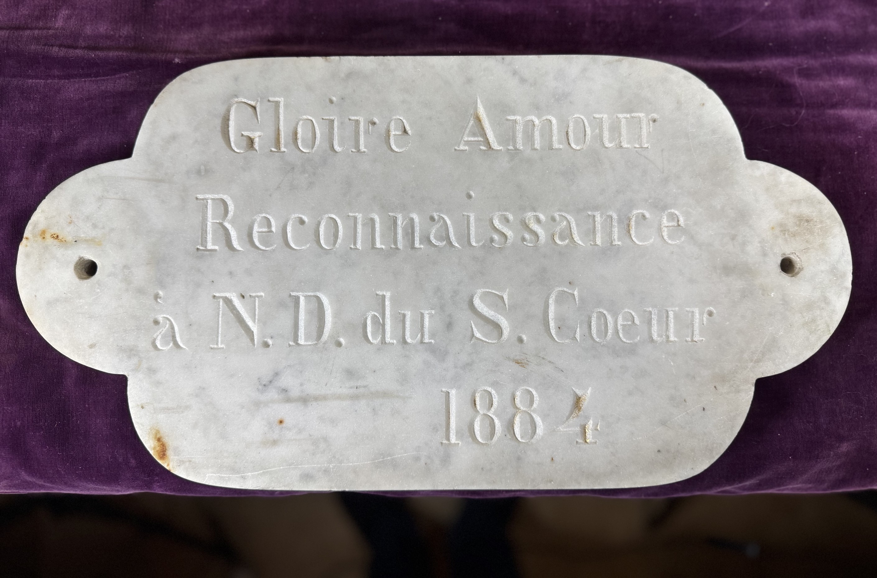 Ex-voto sur marbre blanc - 1884