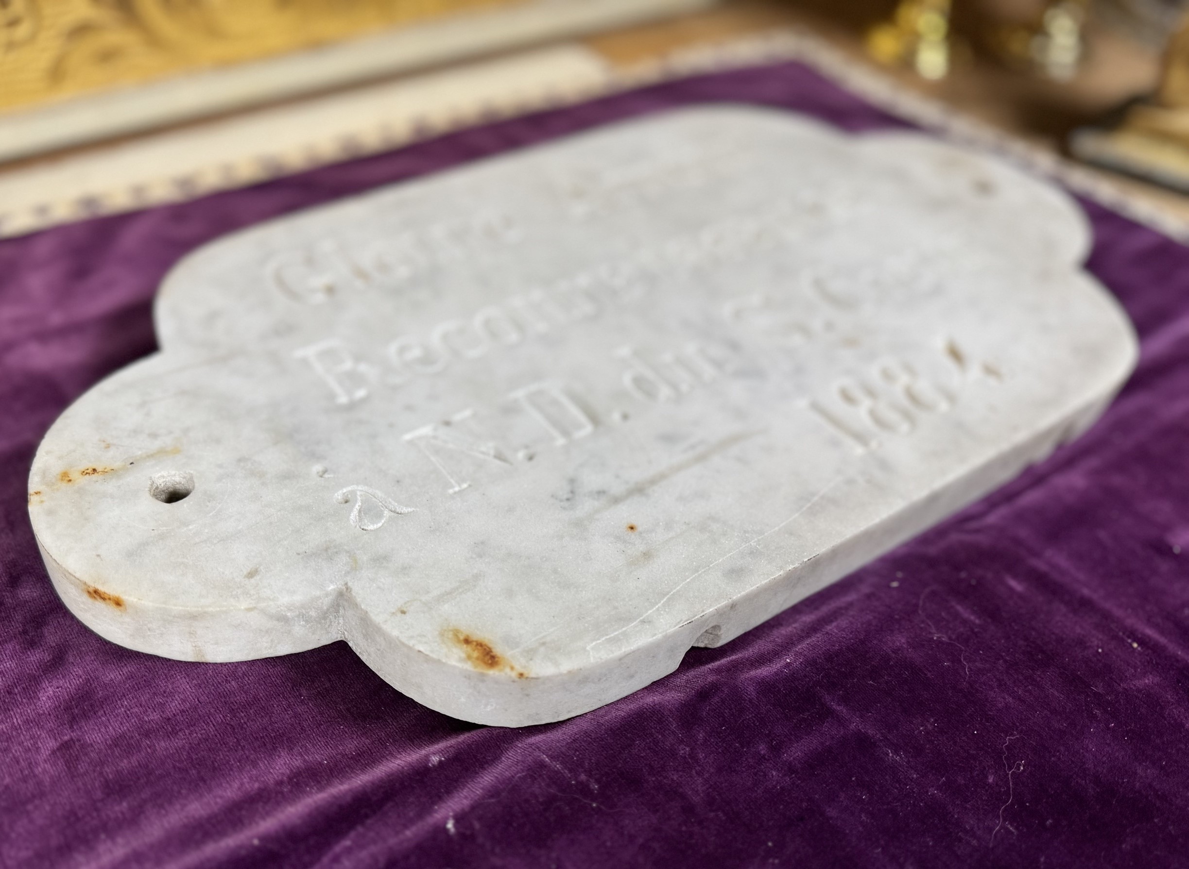 Ex-voto sur marbre blanc - 1884 – Image 3